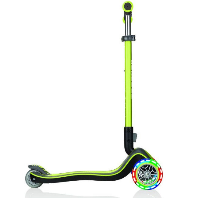 Globber Scooter Πατίνι Elite Deluxe Με Αναδίπλωση και Φωτισμό στους τροχούς Lime Green (444-406)