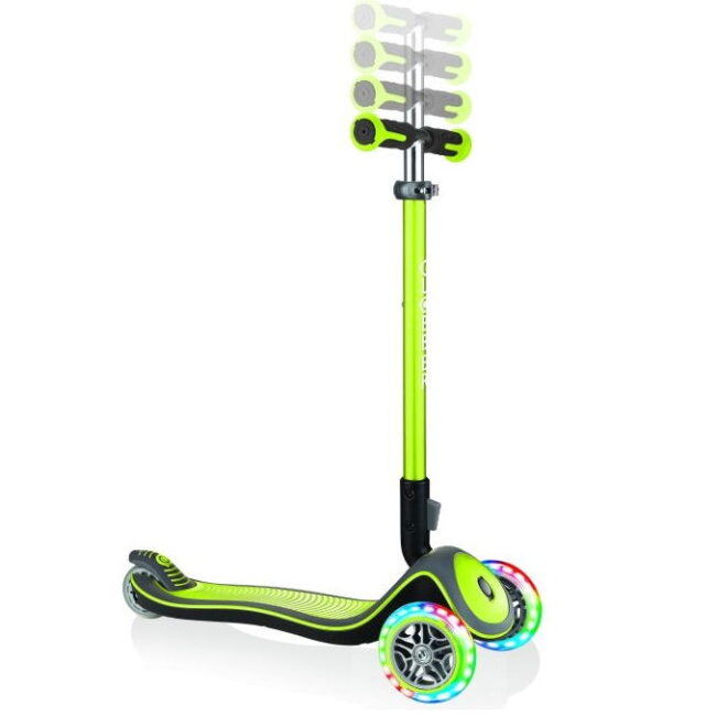 Globber Scooter Πατίνι Elite Deluxe Με Αναδίπλωση και Φωτισμό στους τροχούς Lime Green (444-406)
