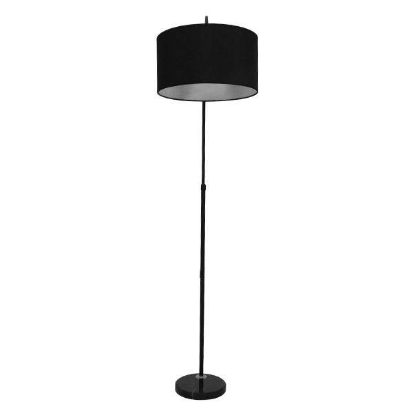 Μοντέρνο Φωτιστικό Δαπέδου Μονόφωτο Μεταλλικό Μαύρο με Καπέλο Φ34 GloboStar IMPERIAL BLACK 01587
