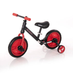 Ποδηλατάκι Ισορροπίας με Βοηθητικές Ρόδες και πηδάλια Energy 2 in 1 Black and Red Lorelli
