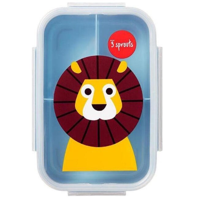 3 Sprouts Πλαστικό Παιδικό Δοχείο Φαγητού Bento Box Lion