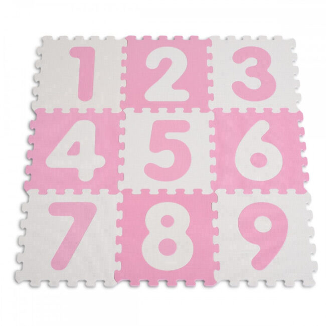Αφρώδες παζλ δαπέδου Sunta Αντιβακτηριδιακό Αριθμοί Pink 9 τεμάχια 1001B3 Moni Cangaroo 3800146221829