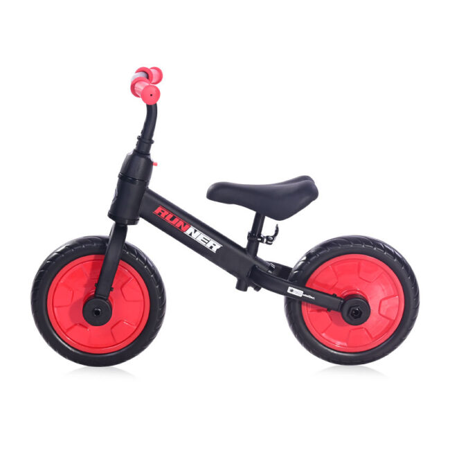 Παιδικό Ποδήλατο 2 σε 1 Ισορροπίας ή Με Πεντάλ + Βοηθητικές Ρόδες Runner Black and Red Lorelli 10410030008