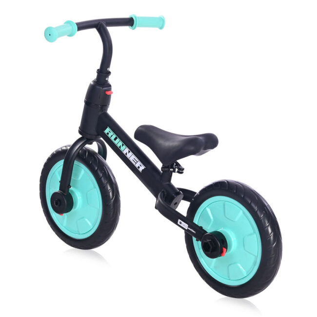 Παιδικό Ποδήλατο 2 σε 1 Ισορροπίας ή Με Πεντάλ + Βοηθητικές Ρόδες Runner Black and Turquoise Lorelli 10410030009
