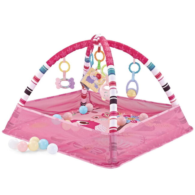 Γυμναστήριο Χαλάκι Δραστηριοτήτων Με 18 Μπάλες Pink Birds Kikkaboo 31201010234 + Δώρο Μασητικό οδοντοφυΐας Αξίας 5€
