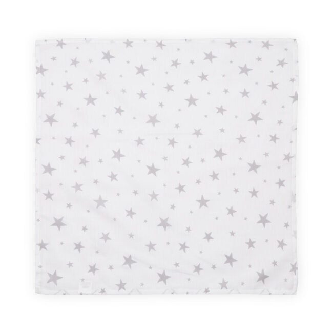 Πάνα Φασκιώματος Μουσελίνα 80×80 cm White with Grey Stars Lorelli 10340092307