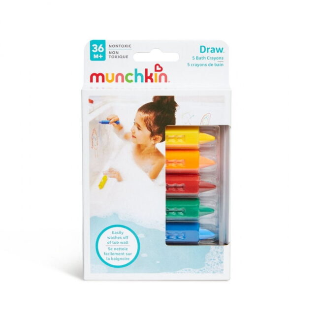 Παιχνίδι Μπάνιου Σετ Μαρκαδόροι 5 Τεμάχια Bath Crayons Munchkin 11690