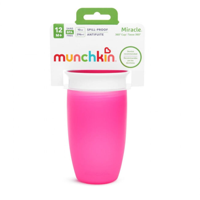 Εκπαιδευτικό Ποτήρι 296ml Miracle Sippy Cup 360° 12m+ Pink Munchkin 11029