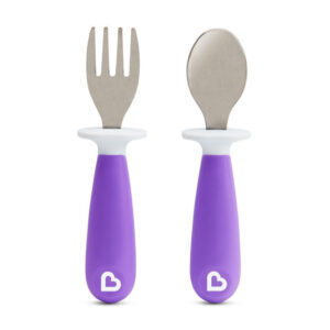 Παιδικό Σετ Μαχαιροπίρουνα 12m+ Raise Toddler Fork And Spoon Purple Munchkin 11221