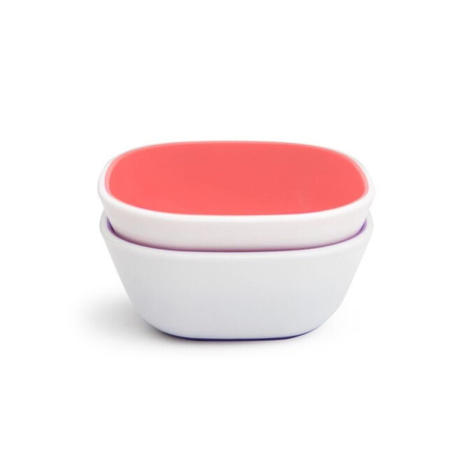 Μπολ Φαγητού Με Αντιολισθητική Βάση 6m+ 2 Τεμάχια Splash Bowls Purple-Pink Munchkin 12446