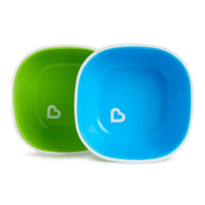 Μπολ Φαγητού Με Αντιολισθητική Βάση 6m+ 2 Τεμάχια Splash Bowls Blue-Green Munchkin 12446