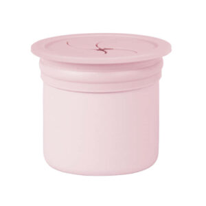 Πλαστικό Κύπελλο Φαγητού Και Ροφημάτων Με Καλαμάκι Και 2 Καπάκια 180ml Pink Minikoioi 101100101