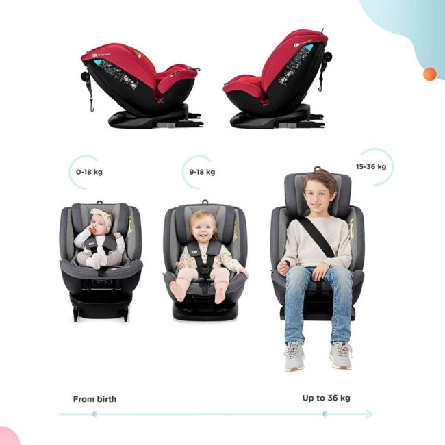 Κάθισμα αυτοκινήτου 0-36 κιλά isofix Xpedition Red Kinderkraft KCXPED00RED0000 + Δώρο Αυτοκόλλητο Σήμα ”Baby on Board”