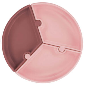 Πιάτο Σιλικόνης Με Βεντούζα Και Αποσπώμενες Θέσεις Pink Rose Minikoioi 101050052