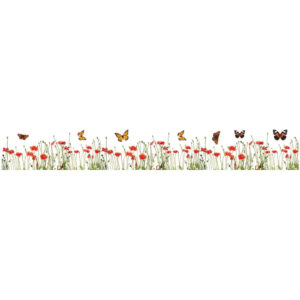 Αυτοκόλλητα Τοίχου Βινυλίου - Μπορντούρες Poppies And Butterflies 198 x 30 cm Ango 53002