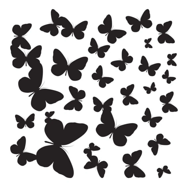 Αυτοκόλλητα Τοίχου Βινυλίου Butterflies Silhouettes Ango 54110