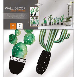 Αυτοκόλλητα Τοίχου Βινυλίου Watercolour Cactus 72 x 58 cm Ango 54114