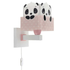 Παιδικό Φωτιστικό Τοίχου - Απλίκα Διπλού Τοιχώματος Panda Pink Ango 63169 S