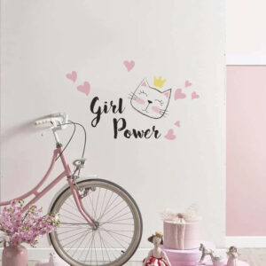 Αυτοκόλλητα Τοίχου Βινυλίου Με Μήνυμα Girl Power 80 x 50 cm Ango 11106