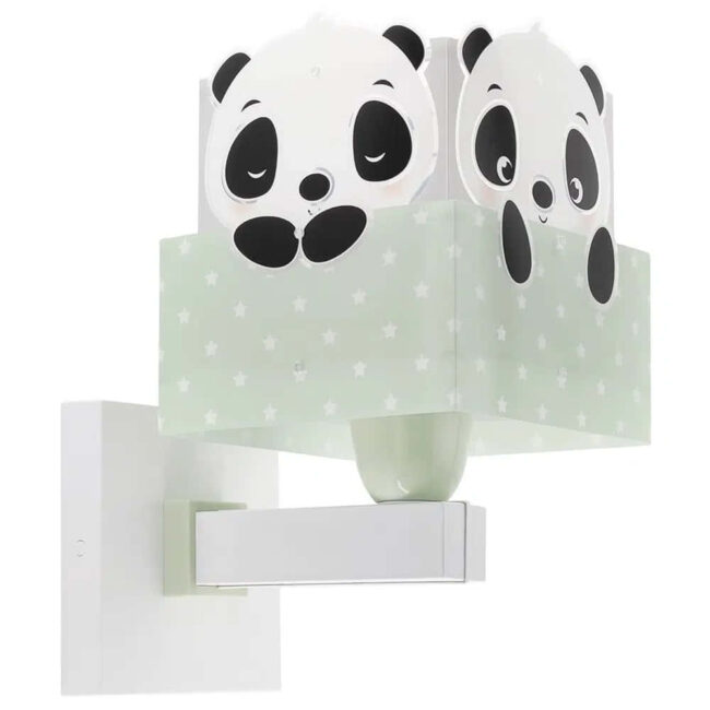 Παιδικό Φωτιστικό Τοίχου - Απλίκα Διπλού Τοιχώματος Panda Green Ango 63169 H