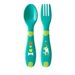 Σετ Πιρούνι Και Κουτάλι Πλαστικό First Cutlery Green 12m+ Chicco 16101-30