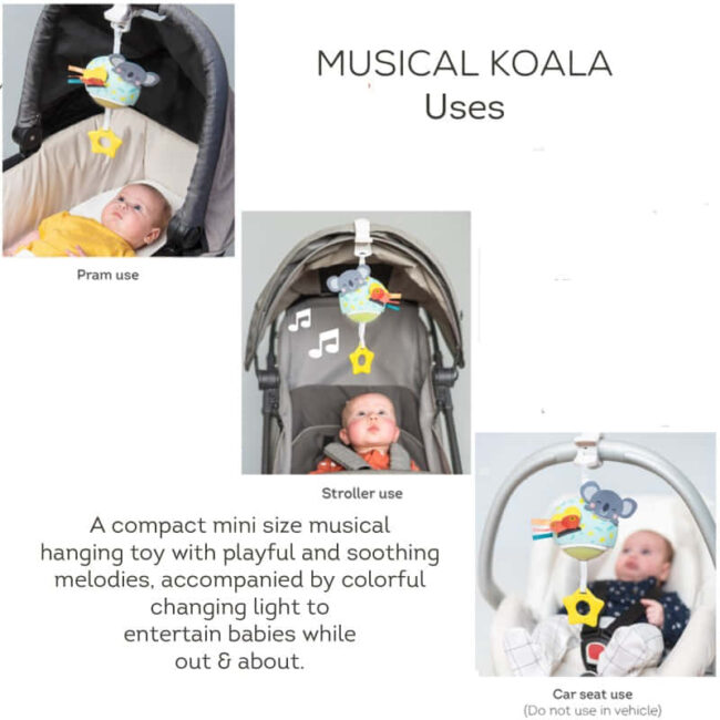 Κρεμαστό Μουσικό Παιχνίδι Κούνιας Και Καροτσιού 0m+ Musical Koala Taf Toys T-12575