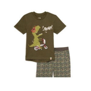 AKO Σετ Κοντομάνικο Μπλουζάκι με Βερμούδα Tyrant Dino Χρώμα Πράσινο Αγόρι 3356157-01