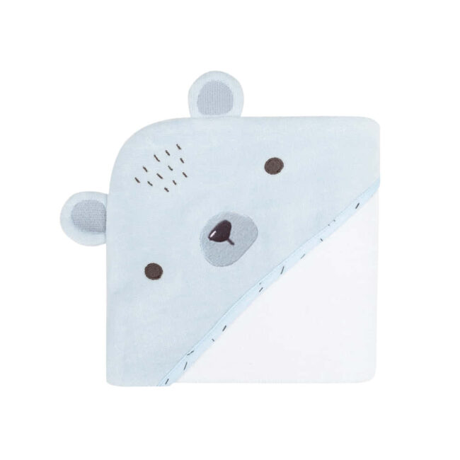 Βρεφική Πετσέτα - Μπουρνούζι Με Κουκούλα Bear With Me Blue 90 x 90cm Kikkaboo 31104010060