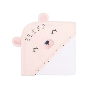 Βρεφική Πετσέτα - Μπουρνούζι Με Κουκούλα Bear With Me Pink 90x90cm Kikkaboo 31104010059
