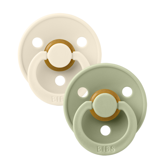 Πιπίλες Καουτσούκ 2 Τεμάχια 0+m Colour Round-2-Pack Ivory/Sage120241 Bibs