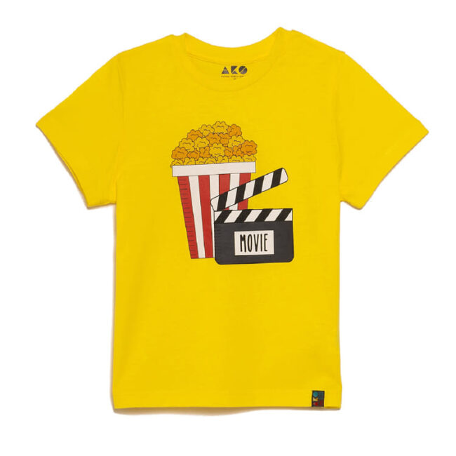 AKO Μπλούζα Κοντομάνικη Popcorn & Movie Χρώμα Κίτρινο Αγόρι 3356106-13