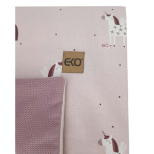Κουβέρτα και Χαλάκι Παιχνιδιού 2 σε 1 Με Επένδυση Από Βελούδο 100x80cm Pink Rose Unicorn Ekokids