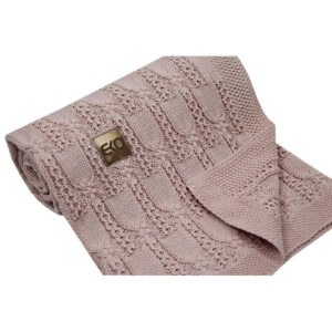 Βαμβακερή Πλεκτή Κουβέρτα Αγκαλιάς 100x80 cm Pink Rose Ekokids