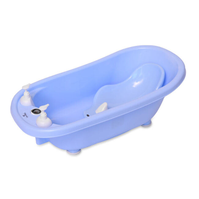 Βρεφική Μπανιέρα Με Βάση Bathtub 88 cm Blue Lorelli + Θερμόμετρο, 2 x Dispenser για Σαπούνι + Δώρο Έξτρα Μαλακό Σφουγγάρι Μπάνιου