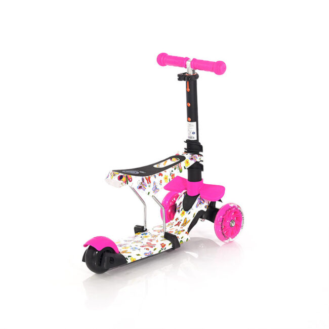 Πατίνι Scooter Με Κάθισμα Smart Pink Butterfly Lorelli 10390020021 + Δώρο κουδουνάκι αλουμινίου Αξίας 5€