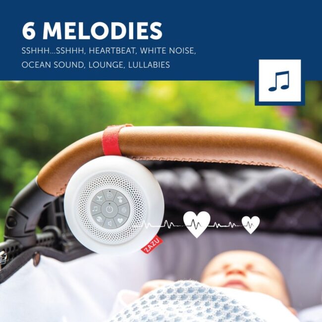 SUZY Φορητή Συσκευή Ύπνου με σσσςςςς.., Χτύπο Καρδιάς & 6 Λευκούς ήχους ZAZU