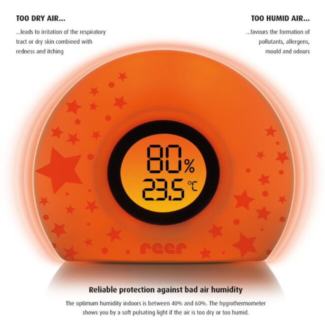 Ψηφιακό Θερμόμετρο Και Υγρόμετρο Με Εναλλαγή Χρωμάτων Reer 94020