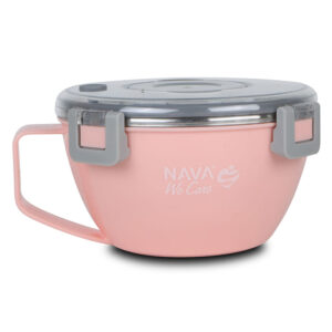 Δοχείο Φαγητού – Θερμός Ανοξείδωτο Στρογγυλό “We Care” Pink 850ml Nava 10-262-011