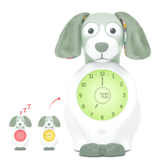 DAVY Επαναφορτιζόμενoς Εκπαιδευτής Ύπνου Ρολόι Ξυπνητήρι Εκμάθησης Φως Νυκτός Σκυλάκι Zazu