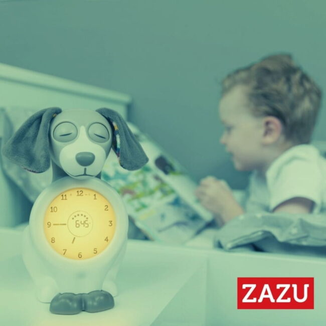 DAVY Επαναφορτιζόμενoς Εκπαιδευτής Ύπνου Ρολόι Ξυπνητήρι Εκμάθησης Φως Νυκτός Σκυλάκι Zazu