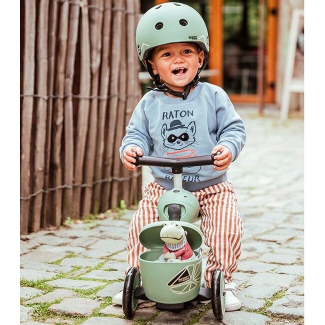 Παιδικό Τρίτροχο Πατίνι με Κάθισμα για Ηλικία 1-5 ετών Highwaykick 1 Lifestyle Green Lines Scoot and Ride