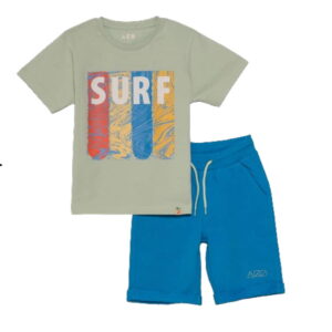 AKO Σετ Κοντομάνικο Μπλουζάκι με Βερμούδα Surf Χρώμα Μέντα Αγόρι 3356153-03