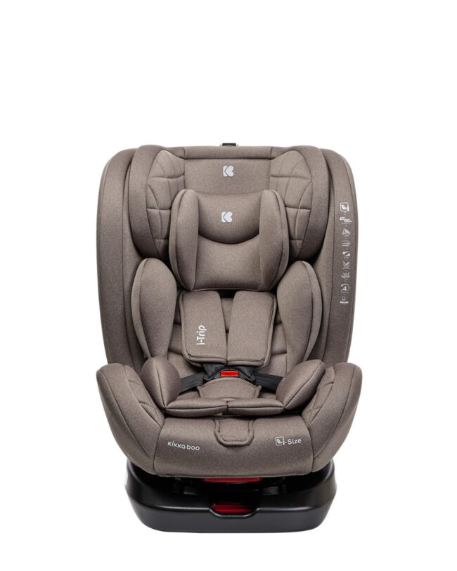 Κάθισμα Αυτοκινήτου i-Size 40-150cm isofix i-Trip 360° Beige Kikkaboo 31002100040 + Δώρο Αυτοκόλλητο Σήμα ”Baby on Board”