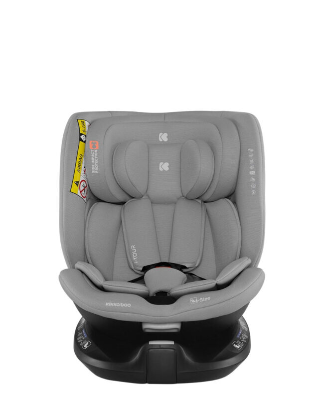 Κάθισμα Αυτοκινήτου i-Size 40-150cm isofix i-Tour Light Grey Kikkaboo 31002100026 + Δώρο Αμβλυγώνιος Καθρέφτης Αξίας 15€ + Αυτοκόλλητο Σήμα ”Baby on Board”