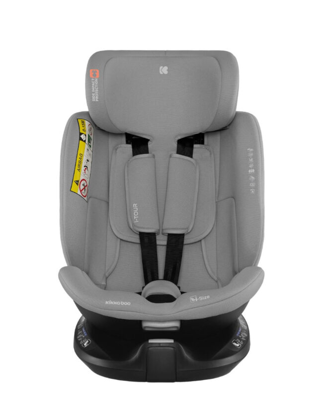 Κάθισμα Αυτοκινήτου i-Size 40-150cm isofix i-Tour Light Grey Kikkaboo 31002100026 + Δώρο Αμβλυγώνιος Καθρέφτης Αξίας 15€ + Αυτοκόλλητο Σήμα ”Baby on Board”