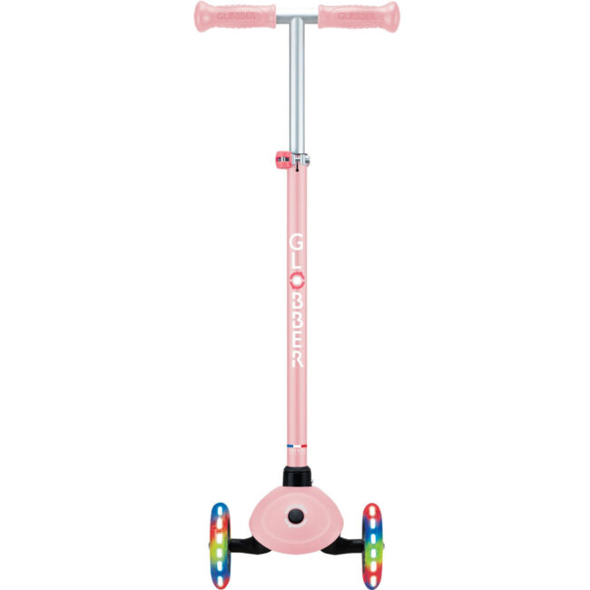 Globber Scooter Πατίνι Primo Plus Lights Με Φωτισμό Στους Τροχούς Pastel Pink (442-710-4) + Δώρο κουδουνάκι αλουμινίου Αξίας 5€