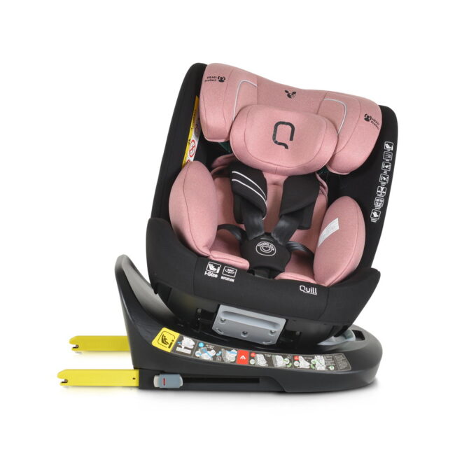 Κάθισμα Αυτοκινήτου i-size 40-15cm isofix 0-36 κιλά Quill Pink Cangaroo + Δώρο Αμβλυγώνιος Καθρέφτης Αξίας 15€ + Αυτοκόλλητο Σήμα ”Baby on Board”